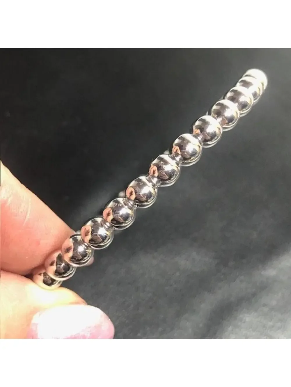 B0076 Kate Spade Golden girl Silver Tone beaded Bracelet with Box Clasp 7" - Picture 2 of 3